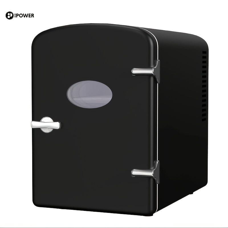 [9 Can IPOWER Mini Fridge] 6L IPOWER Mini Fridge, 9 Can Portable Freon-Free Cooler & Warmer | For Skincare, Drinks, Food, Office, Bedroom, Car, Dorm, With Window, Black