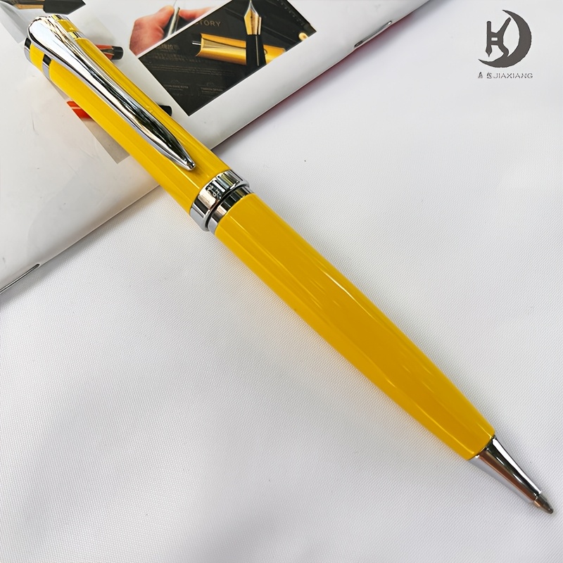 

1pc 3035 Yellow Fancy Smooth Writing Metal Twist Business Ball Pen