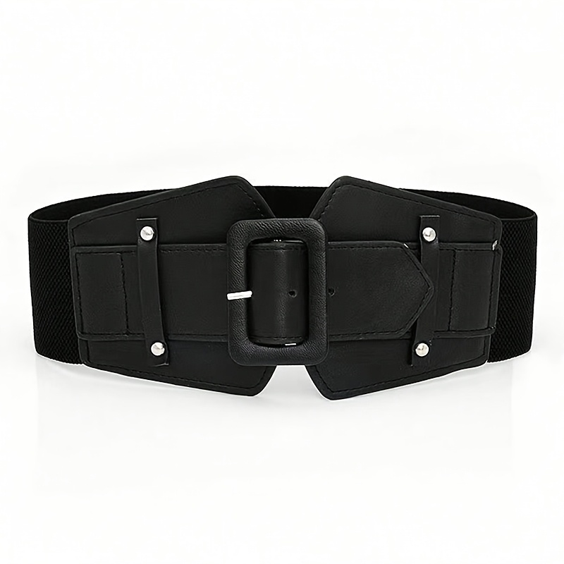 Image of 1pc Women's Waist Belt, Fashionable Pu Elastic Waistband, Casual Elegant Versatile Dress Coat Shirt Waist-cinching Easy Waist Accessory