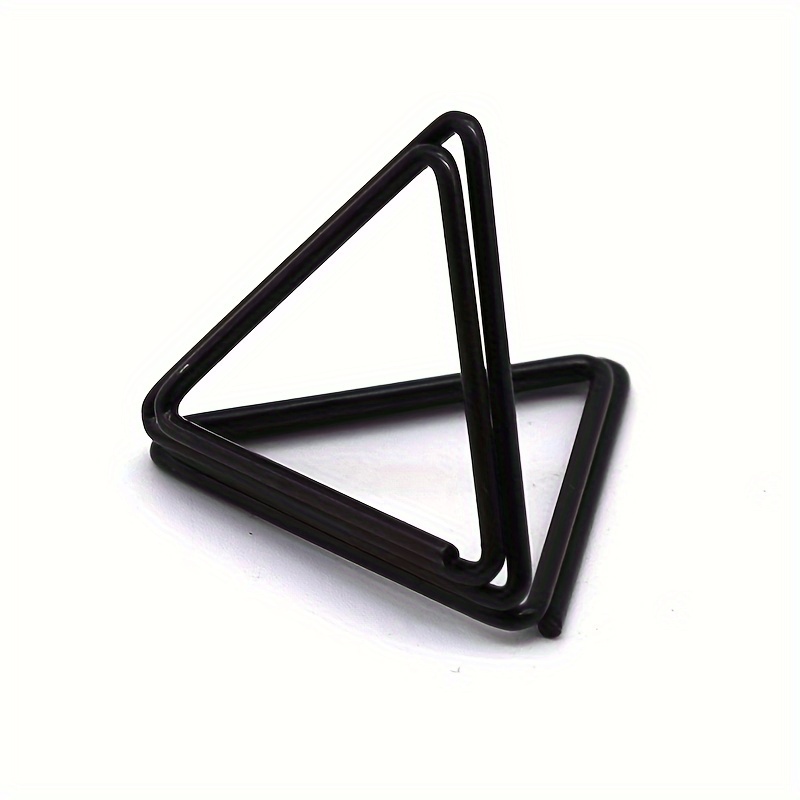 10pcs Of Triangular Name Card Holders, Hotel Table Number Stands, Desktop Note Clips, Upright Metal Message Clips, Postcard And Wedding Photo Clips In Rose Golden