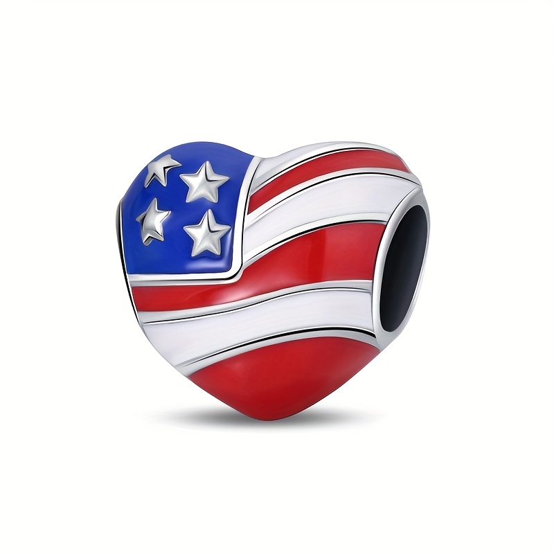 A Silver-plated Heart-shaped Flag Bead Is Perfect For Original Bracelets, Necklaces, And, Making It An Ideal Gift For Women For Everyday Occasions, Birthdays, And Festivals