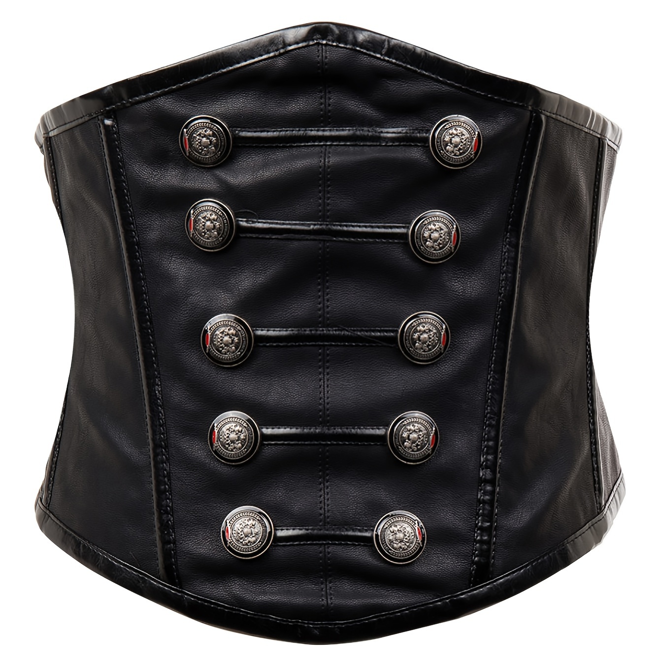Vintage Steampunk Faux Leather Corset Top, Sexy Fashion Waist Cincher, Gothic Lace-up Back Bustier Top