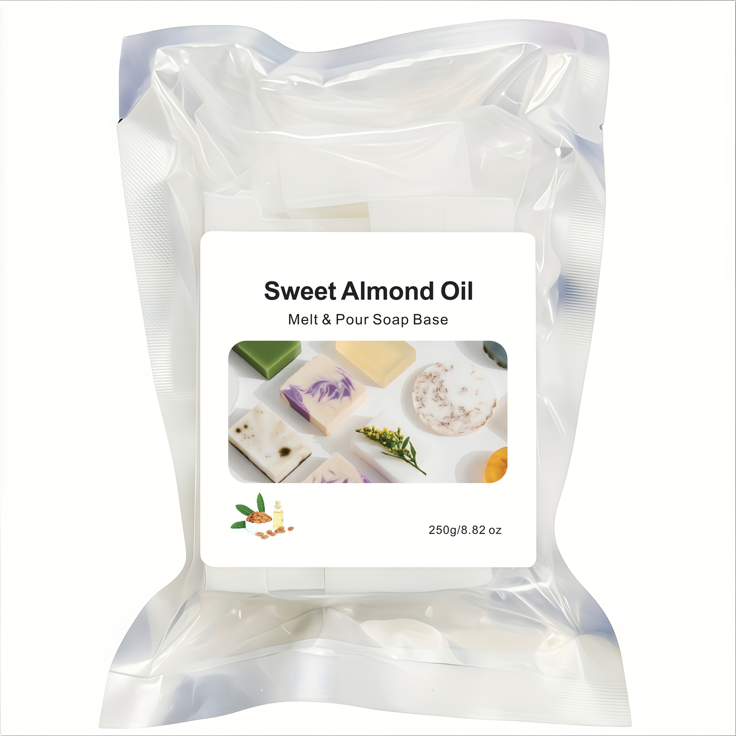 Image of 250 Grams Of Sweet Almond Oil Soap Base For Making Your Own , Suitable For Melt And Pour Crafting