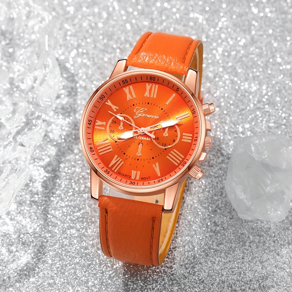 Image of A Stylish Women's Minimalist Watch With A Round Exquisite Dial, Perfect For Daily Commuting. An Ideal Gift For Occasions Like Valentine's Day, Easter, Ramadan, Halloween, Christmas, Eid, And For