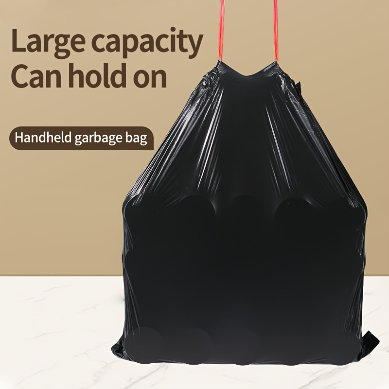 6 rolls of heavy duty leak proof polyethylene drawstring garbage bags thick multi purpose automatic closure for     home office living room bedroom bathroom toilet kitchen use details 2