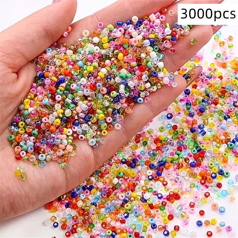 TEMU 3000pcs Cuentas de Arroz Checas de 2Mm de Color Aleatorio, Mini Cuentas para Hacer Joyería, Pulseras, Collares, Collares Artesanales, Anillos,