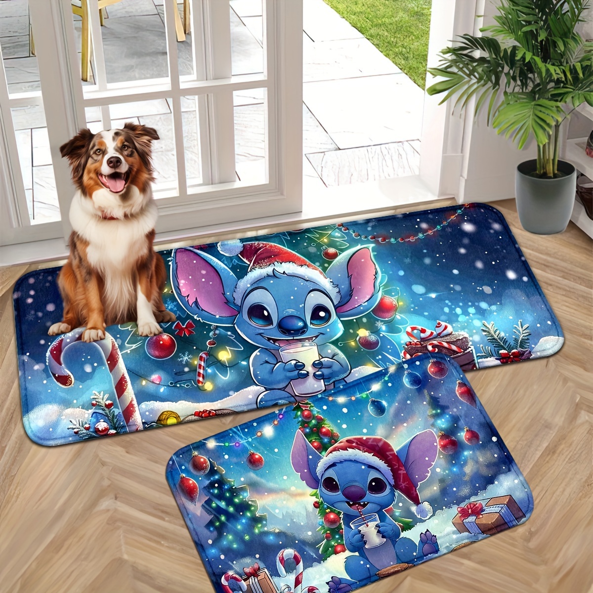 

Christmas Themed Doormats - Machine Washable, Non-slip, Lightweight Rectangle Polyester Mats For Indoor, Bathroom, Kitchen, Bedroom - Holiday Decor And Housewarming Gifts