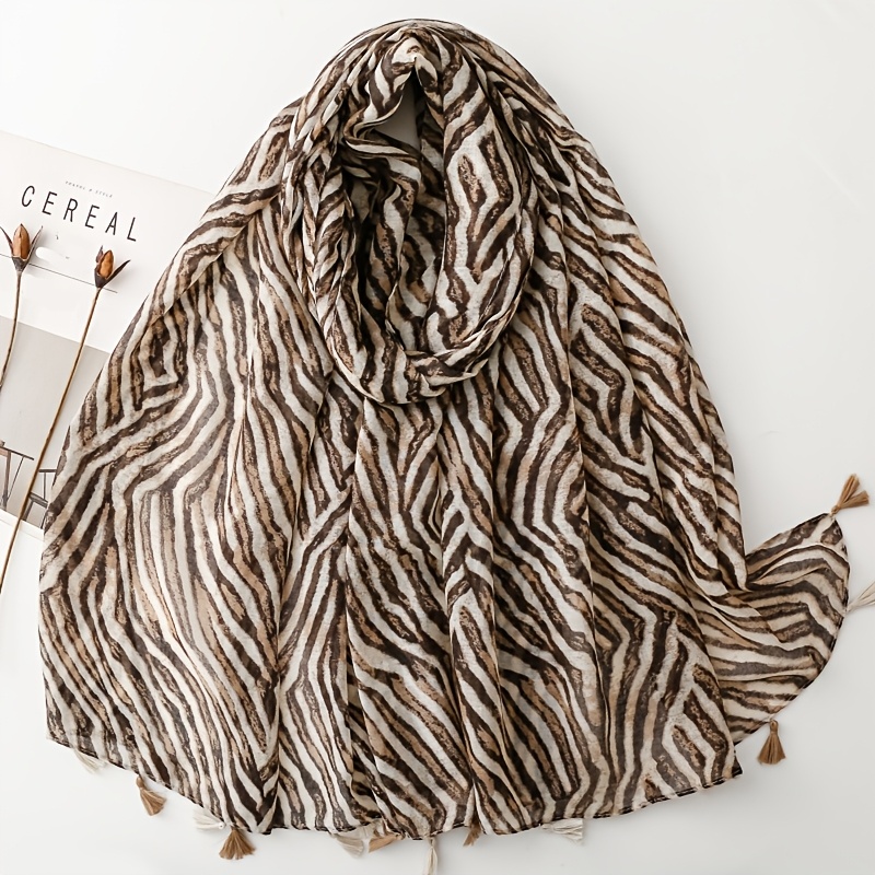 E-shop Schal im Vintage-Japan-Stil mit Linienmuster, vielseitiger Schal für Damen, geeignet für Frühling, Herbst Winter