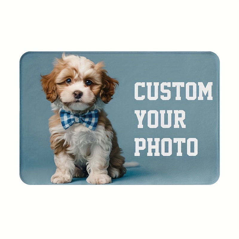 TEMU 1pc Custom Photo Rug With Your Own Picture/logo - & Wild Animals Floor Mat, Anti-slip Plastic Backing, Washable Soft Suitable For Bathroom,