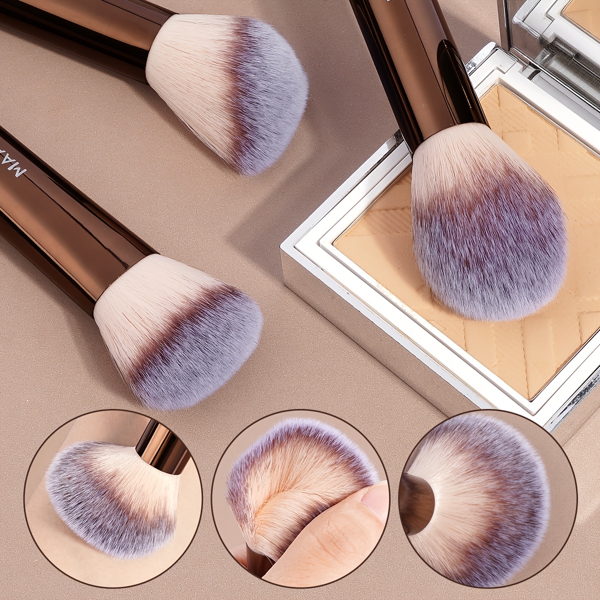 MAANGE 22-Piece Makeup Brush Set, 19 Makeup Brushes + 2 Sponges + Makeup Bag, Portable Makeup Tool Kit, Foundation Brush, Blush Brush, Eyeshadow Brush, Beginner-Friendly Daily Face Makeup Tools, Gift for Women, Christmas Gift