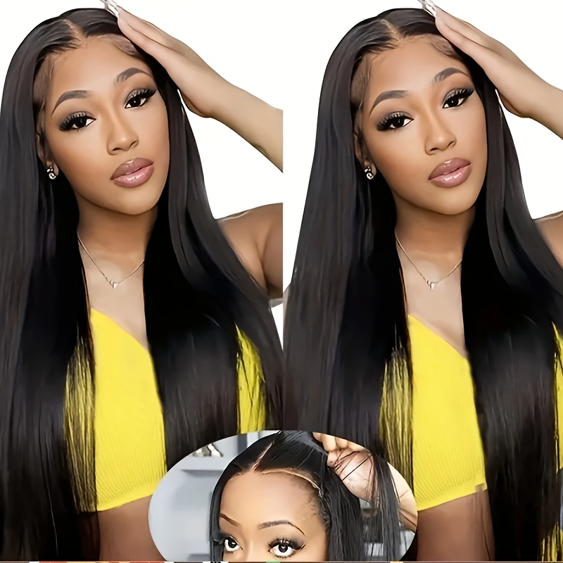 

200 Density 5x5 Glueless Wig Human Hair Straight Lace Front Wigs Human Hair Wigs For Women Pre Plucked Brazilian Lace Frontal Wig Human Hair Lace Closure Wig Natural Color