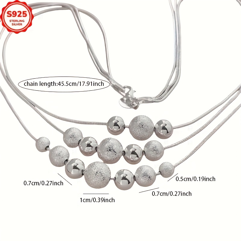 Hypoallergenic Three-Row Beaded Necklace with Frosted Beads