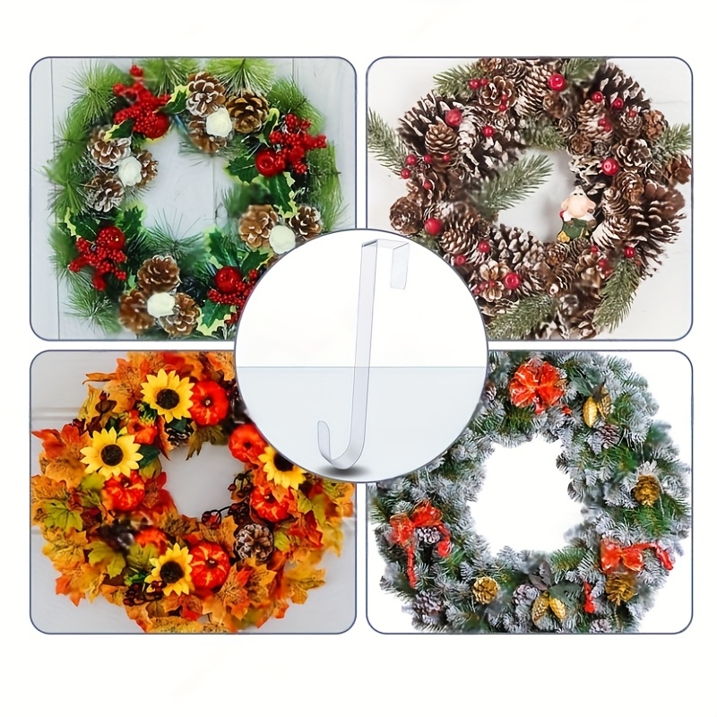 Clear Transparent Wreath - Door Hook Wreath - Door Hook, Easter, Halloween, Christmas Decorations, Welcome Sign For Front Door Home Decoration Hook (1/2 Sets)