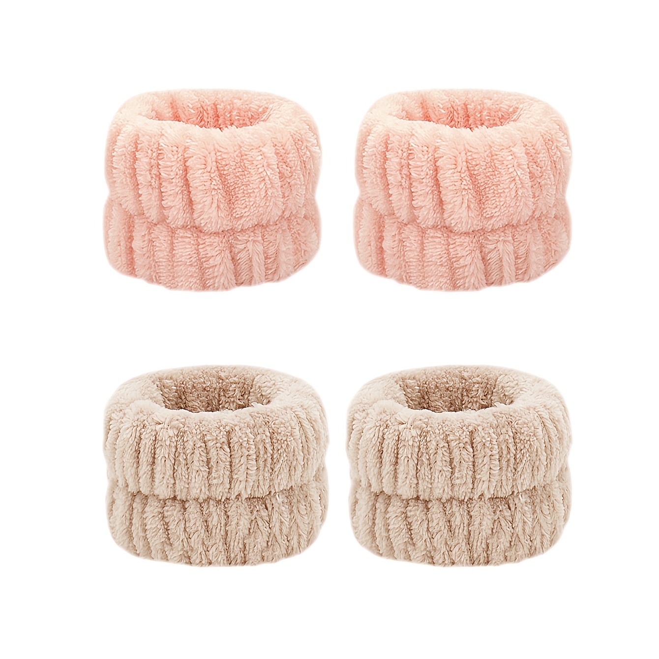 TEMU 4pcs Microfiber Wrist Bands For Face Washing, Absorbent Face Washing Wristbands, Spa Wristbands For Face Washing, Wrist Towels For Face Washing,