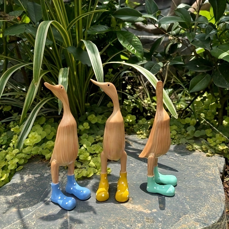 

Charming Resin Duck With Rain Boots - Indoor & Garden Decor, Spotted Design