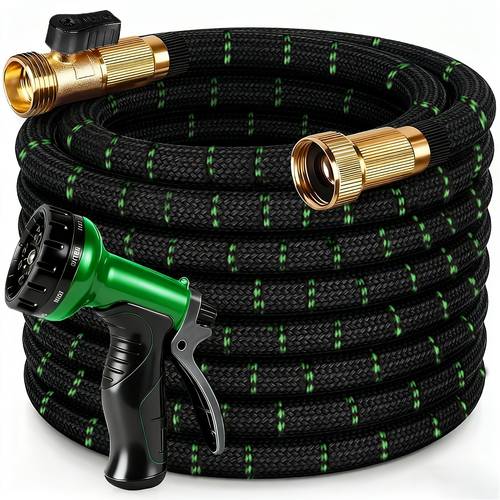 item picture 25 50 75 100ft heavy duty garden hose non expandable with 3 4 solid brass fittings leakproof design threads gardening cleaning forestry