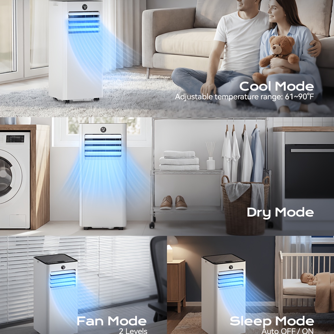 8000/10000 BTU Portable Air Conditioner, AC Unit with Remote... product image 8