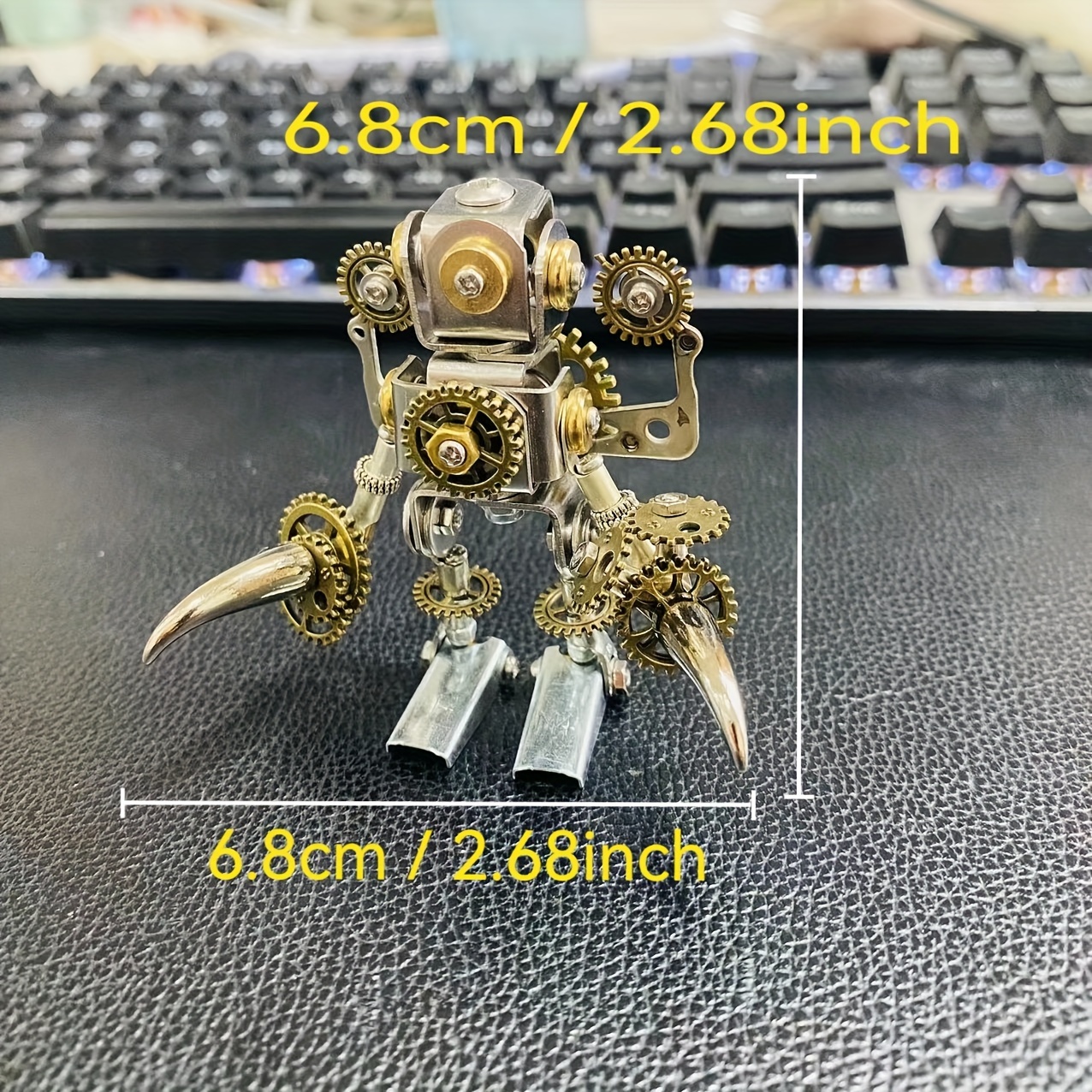 スチームパンク ル ロボット フィギュリン 手作りの金属製卓上像
