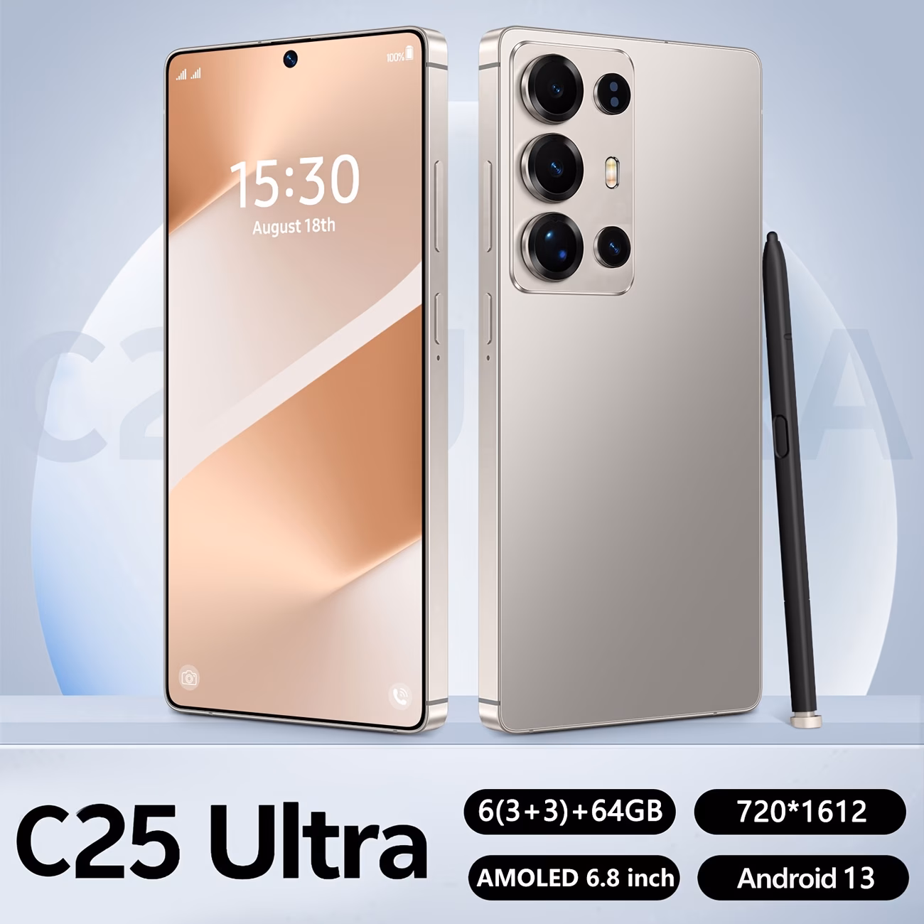 brand new 2026 model unlocked smartphone now 4 64gb massive storage 6 8 inch hd screen built in professional stylus standby type c fast charging precise gps positioning Product details 4