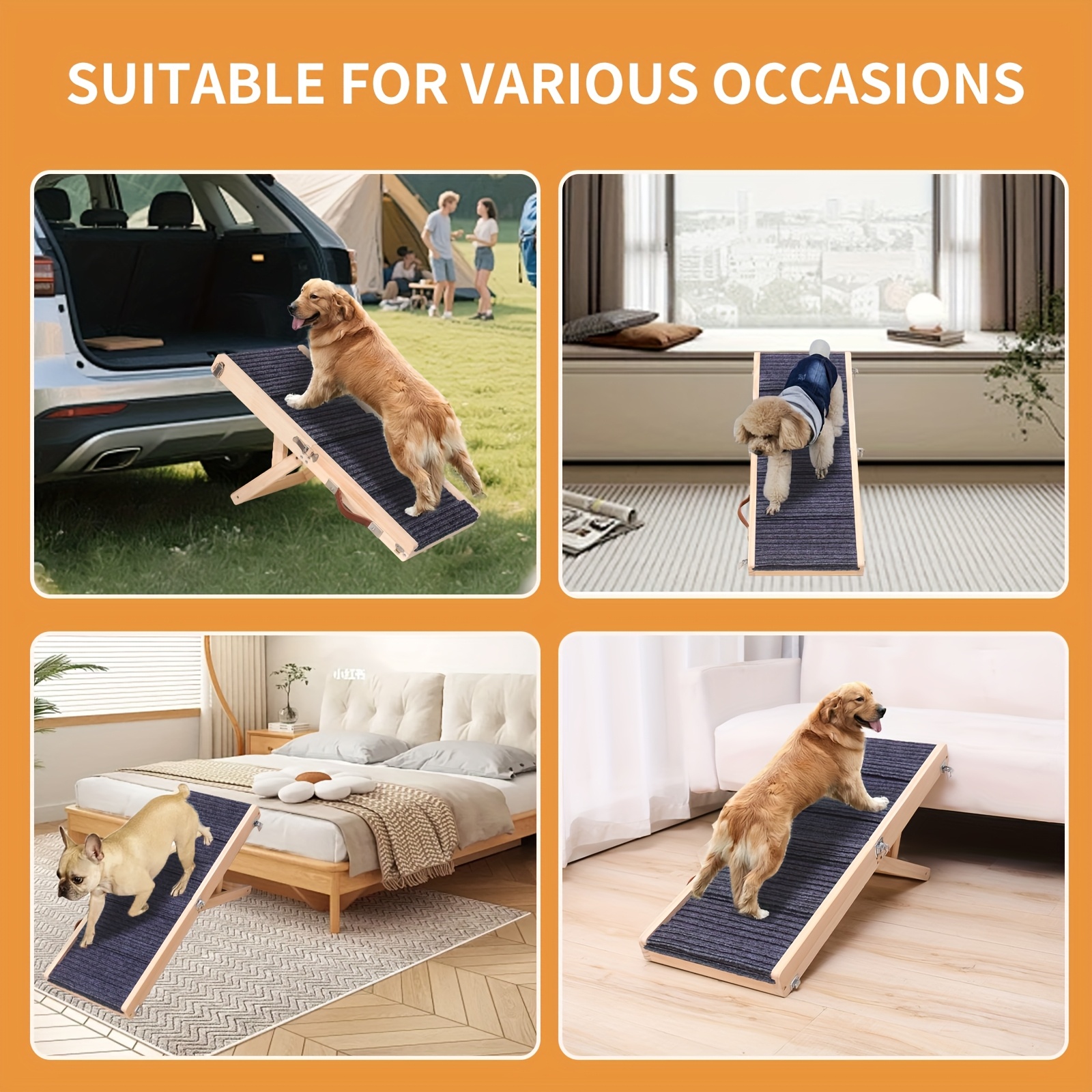 Haloyo Scala Per Animali Domestici,rampa Per Auto,101 X 76 X 47 Cm,nero