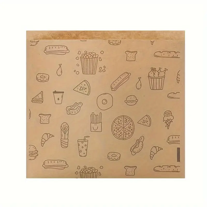 oil resistant kraft paper bag unbleached snack bag suitable for bread biscuits sandwiches sandwich bags bread bags details 2