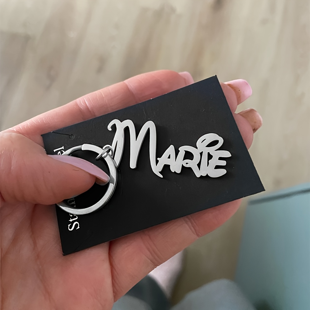 TEMU Llavero Personalizado de Acero Inoxidable con - Charm Personalizada con Coloridos, Regalo Único para Hombres y Mujeres, para de la o Uso Diario.