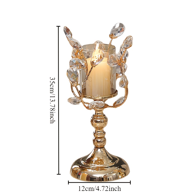 TEMU A Light Crystal Candlestick - Perfect For Table Decoration And Home Decor, Decorative Item For A Candlelight Dinner Table At A Family Gathering,