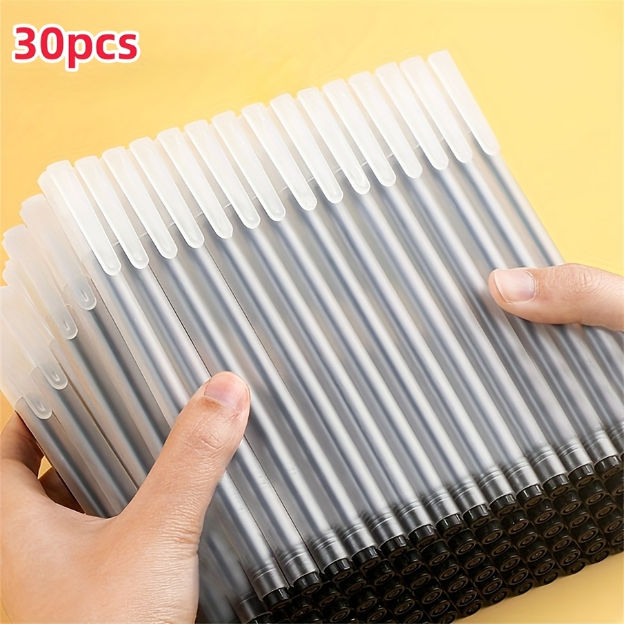 Image of 30pcs Gel Ink Round Ballpoint Pens, Black Pens, 0.5mm/0.02in Round Ballpoint Pens, Suitable For Home, School, And Office