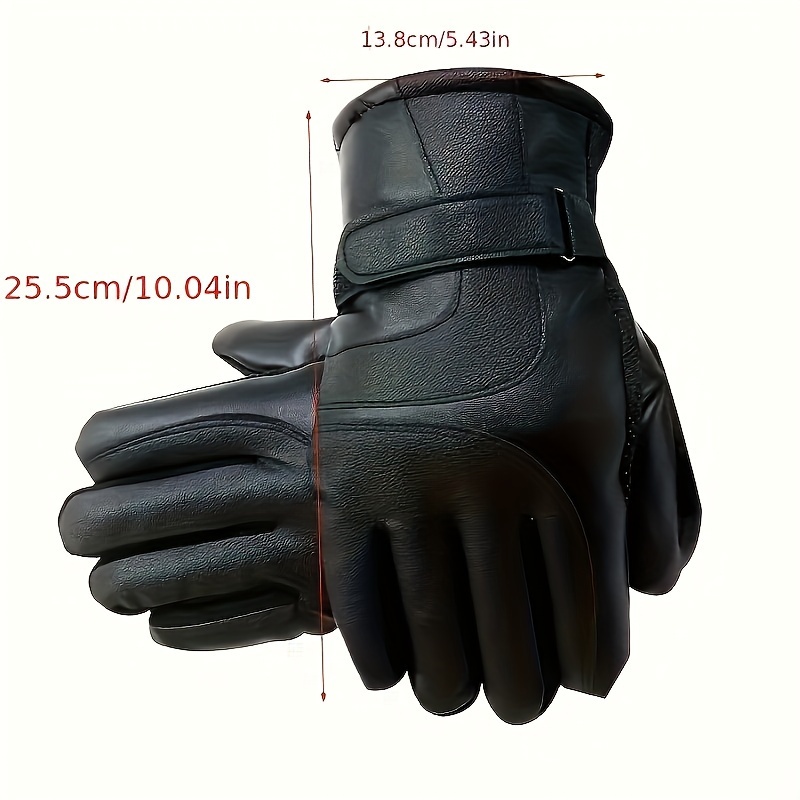 Touchscreen Compatible Faux Leather Gloves, Warm, And Comfortable, Ideal For Winter Riding And Driving