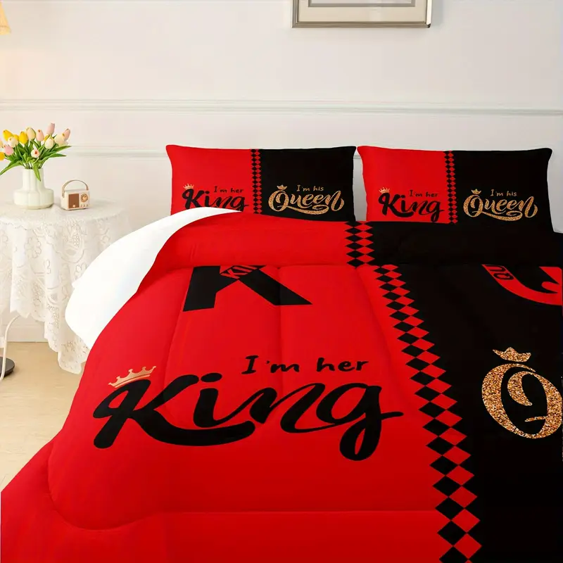 3 pcs couple comforter set sun and moon themed printed bedding queen and king comforter set for adults elegant and comfortable down comforter set 1 comforter 2 pillowcase without core Product details 8