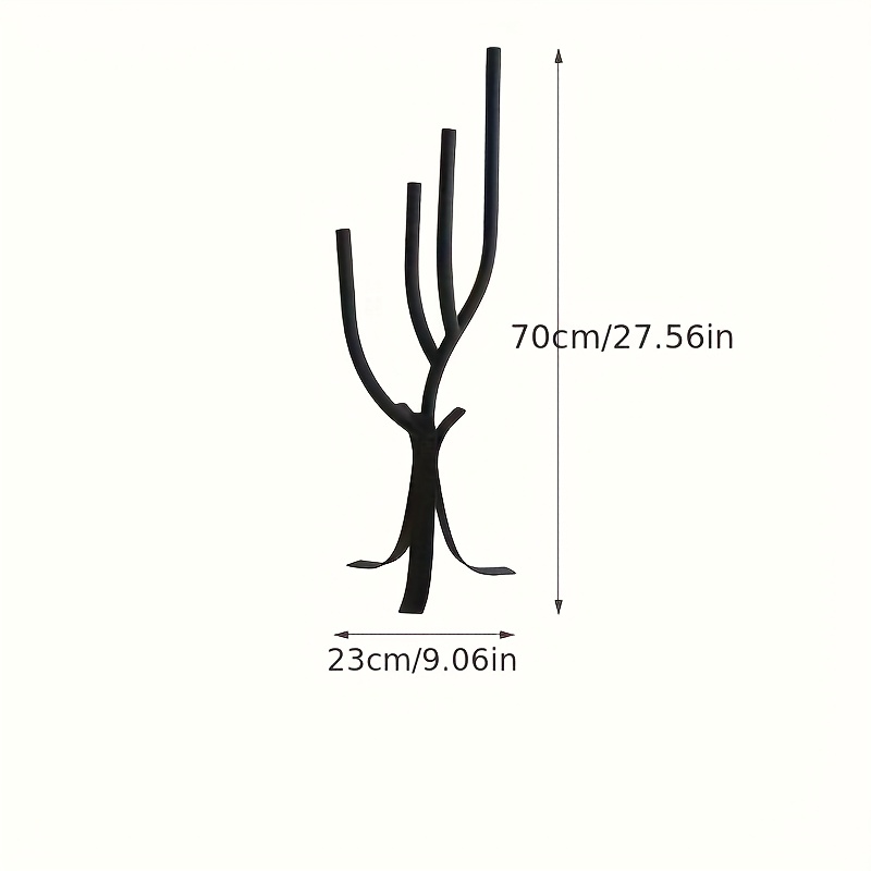 1 Elegant Black 4-Branch Candle Holder with Multi-Leg Fashion Design - Perfect for Centerpiece Decor, Romantic Dinner Photo Props, Wedding Anniversary Birthday Date Ambiance Enhancement, Tabletop Living Room Home Décor, Halloween Christmas New Year