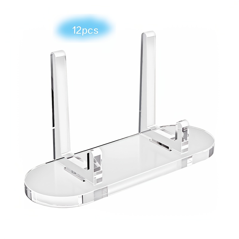 E-shop 12 Stück Klare Karten Display Ständer - Robustes, transparentes Design mit individuellen Böden, ideal für Büro, Einzelhandel, Bibliothek -