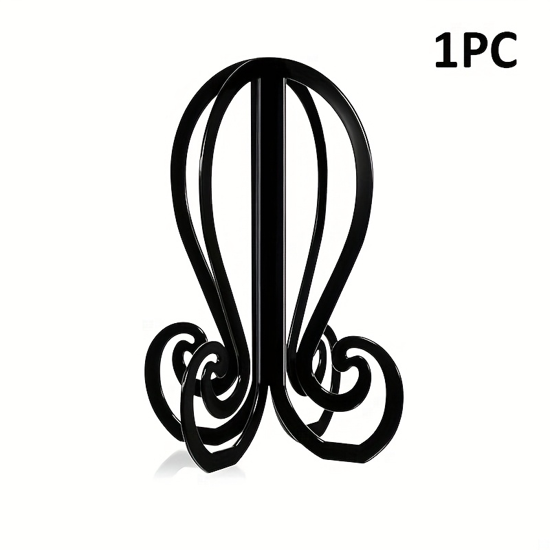 Image of 1pc Plastic Foldable Wig Holder, Portable And Durable Wig Model Head, Short Wig/hat/cosplay Mask Storage Rack, Suitable For Travel And Easy To Disassemble Design