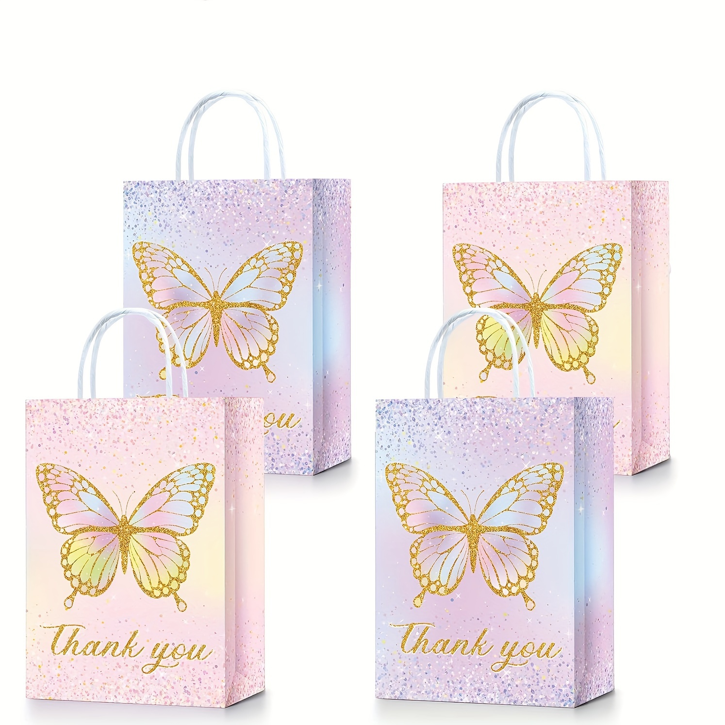 

Party Favor Bags With Tissue Paper - Floral Candy Bags With Handles For Birthdays, Weddings, Graduations & More