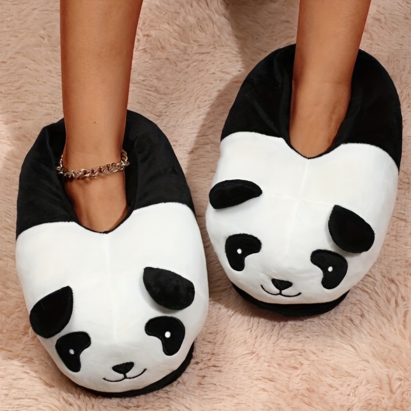 

Chaussons Mignons Pour La Maison Avec Motif De Panda, Semelle Souple Et Plateforme, Chaussures Rondes À Enfiler, Confortables Et Antidérapantes Pour L'intérieur