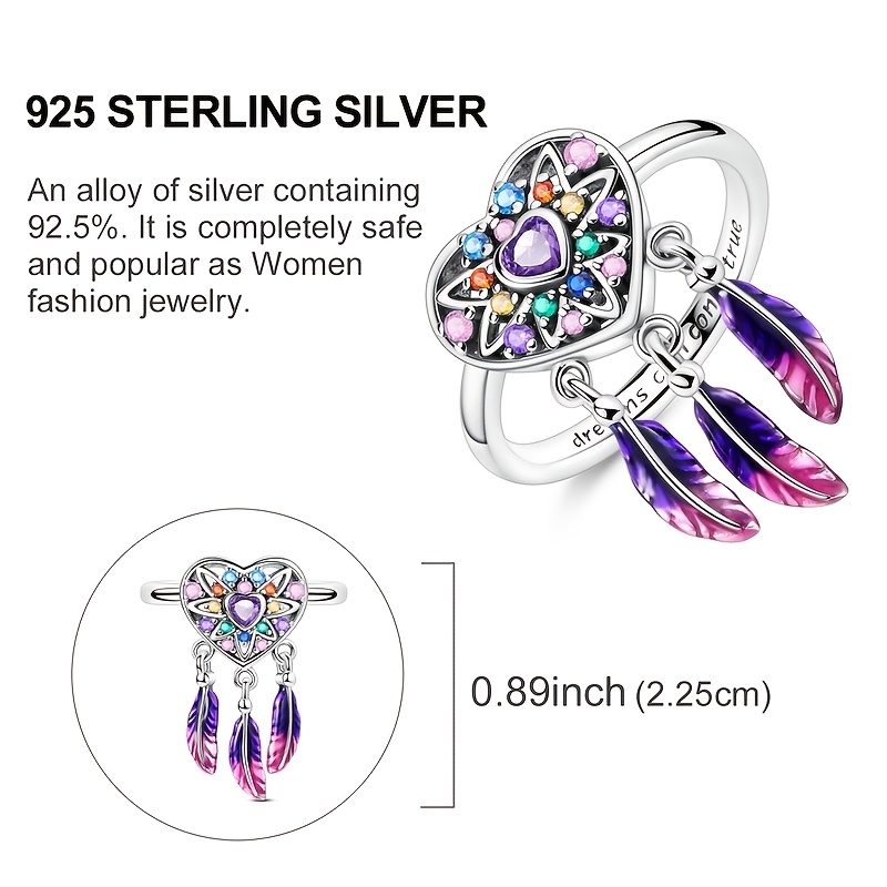 Silver Dream Heart Ring, Elegant Gift for Her
