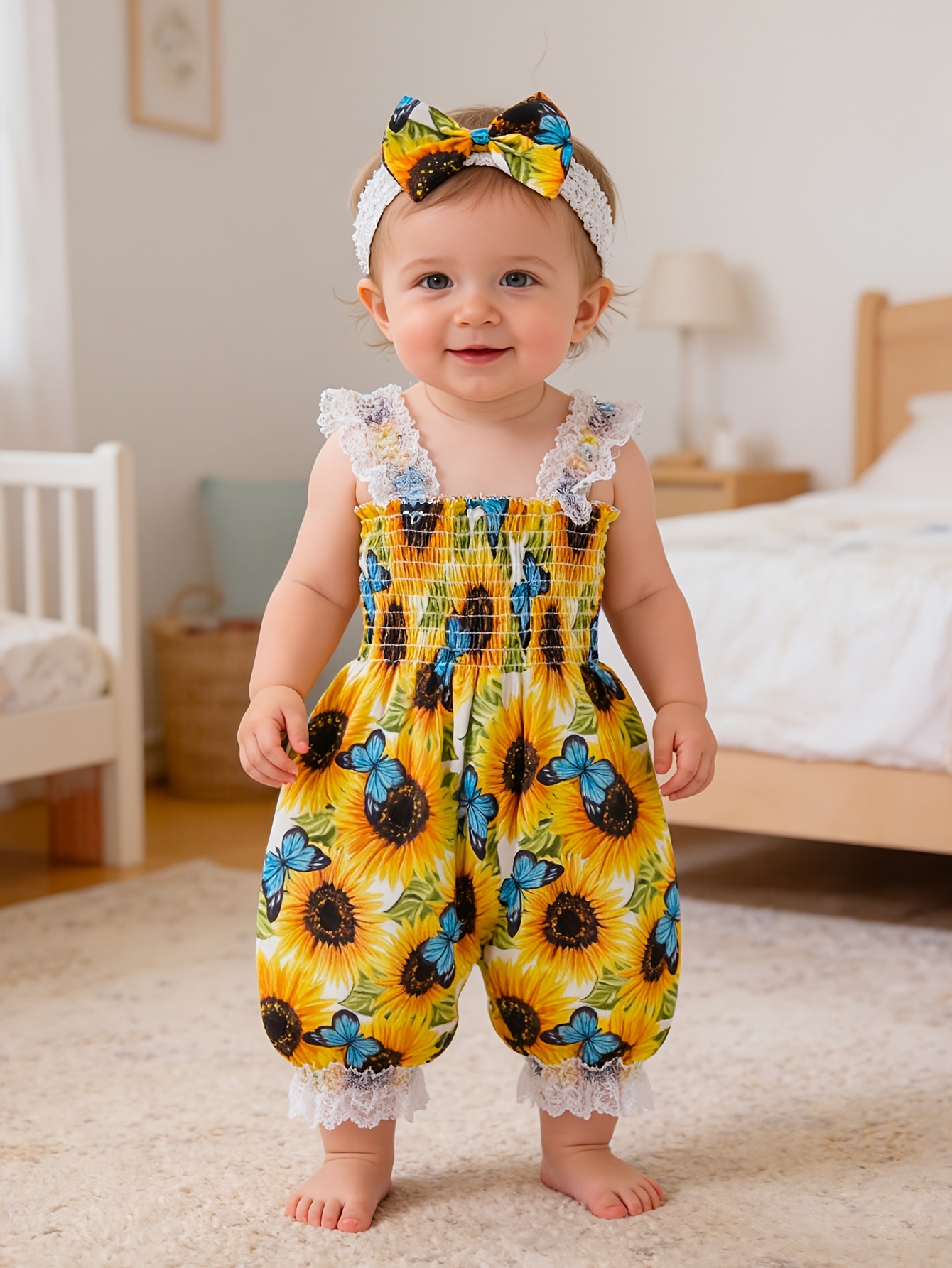 baby girl easter dress Baby Girl's My 1st Easter Cotton Romper NB main image 0