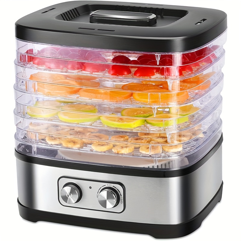 food dehydrator machine 5 bpa free trays 4pcs reusable storage bags with adjustable temperature control electric food preserver for   fruits vegetables