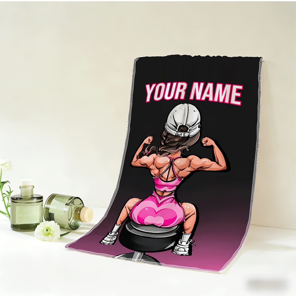 TEMU 1/2pcs, Custom Name Fitness Towel, 40×60cm, Customized For Girlfriend Or Fitness Buddy, A Practical And Thoughtful Gift For Birthdays,