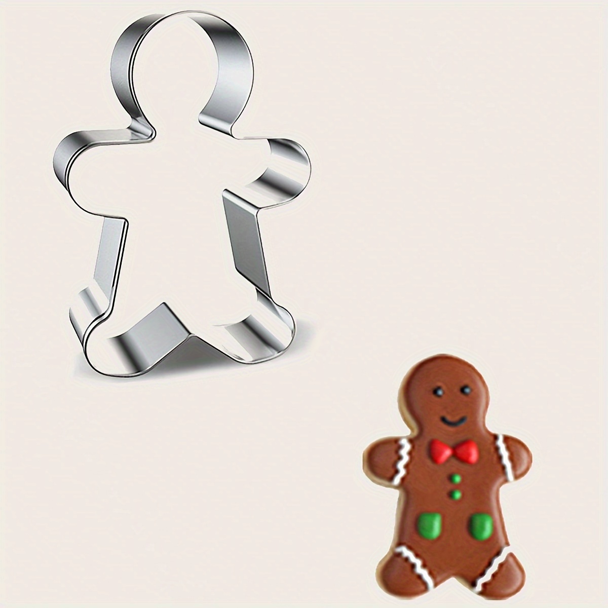 

Stainless Steel Gingerbread Man Cookie Cutter - Christmas Biscuit Cutter For Holiday Baking, Specific For Gingerbread Cookies, Festive Christmas Tree Shape - 1 Piece