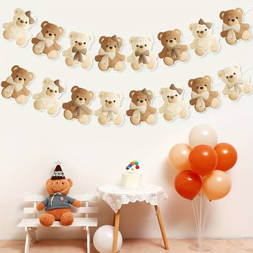 1 set, banner colgante con tema de oso , con de , suministros para de bebé, decoraciones para de , decoración para colgar en la pared, accesorios de fotografía, decoraciones para , banner para de