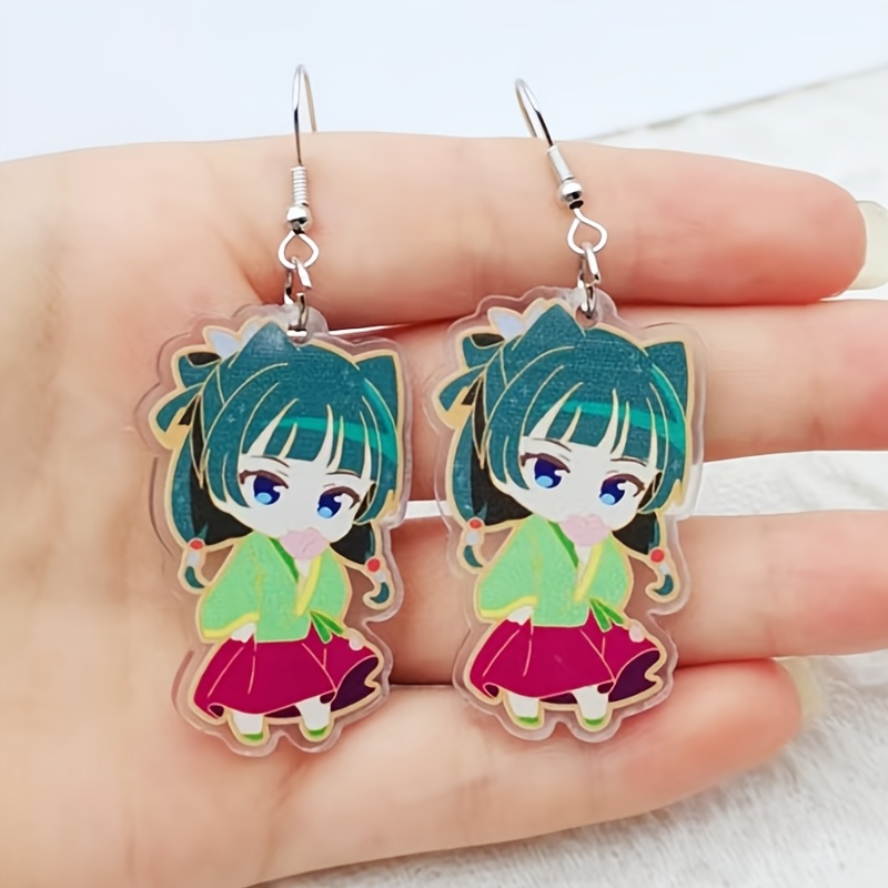 Cute Acrylic Anime Fox Dangle Earrings - Hypoallergenic Nickel-Free Jewelry For Women & Girls