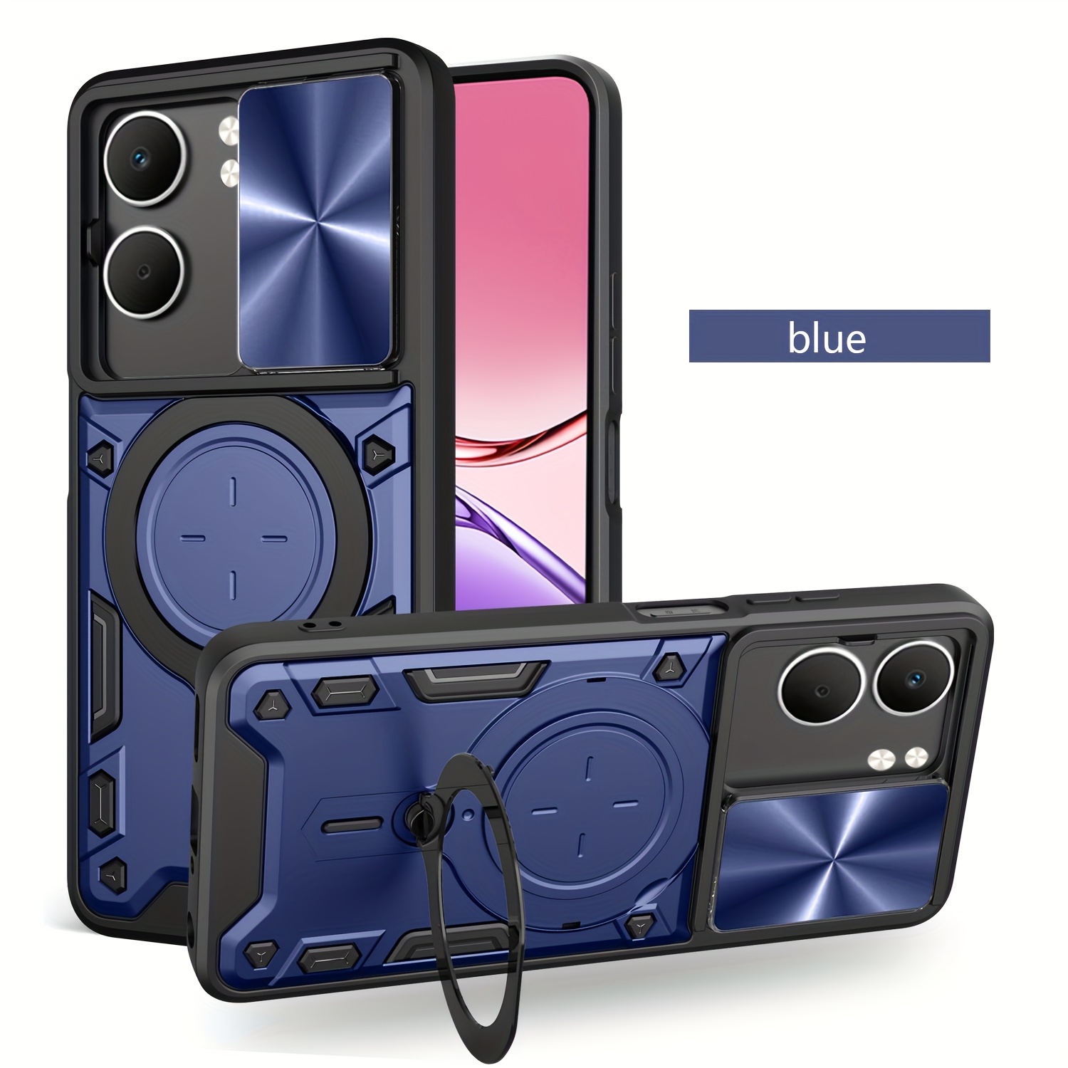 TEMU Phone Case - Case Suitable For Oppo A5 5g/compatible With For Oppo A5x 5g, Featuring A Built-in Sliding Camera Cover, Heavy-duty Dual-layer