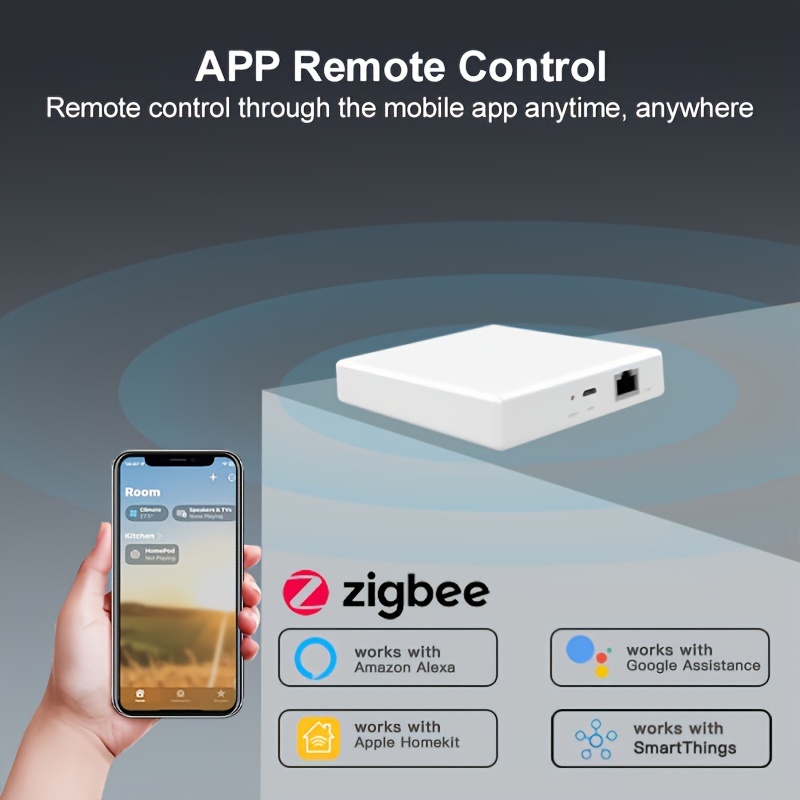 Tuya Zigbee 3.0 Gateway, Wired Hub, Smart Home Automation, Compatible with  Alexa/Google Assistant, Apple Homekit