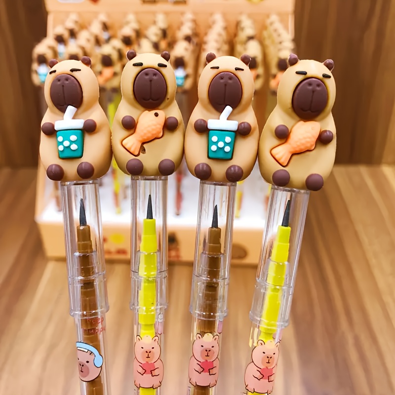 

2pcs Capybara-themed Mechanical Pencils, 0.5mm Hb Lead, Plastic - Office Use