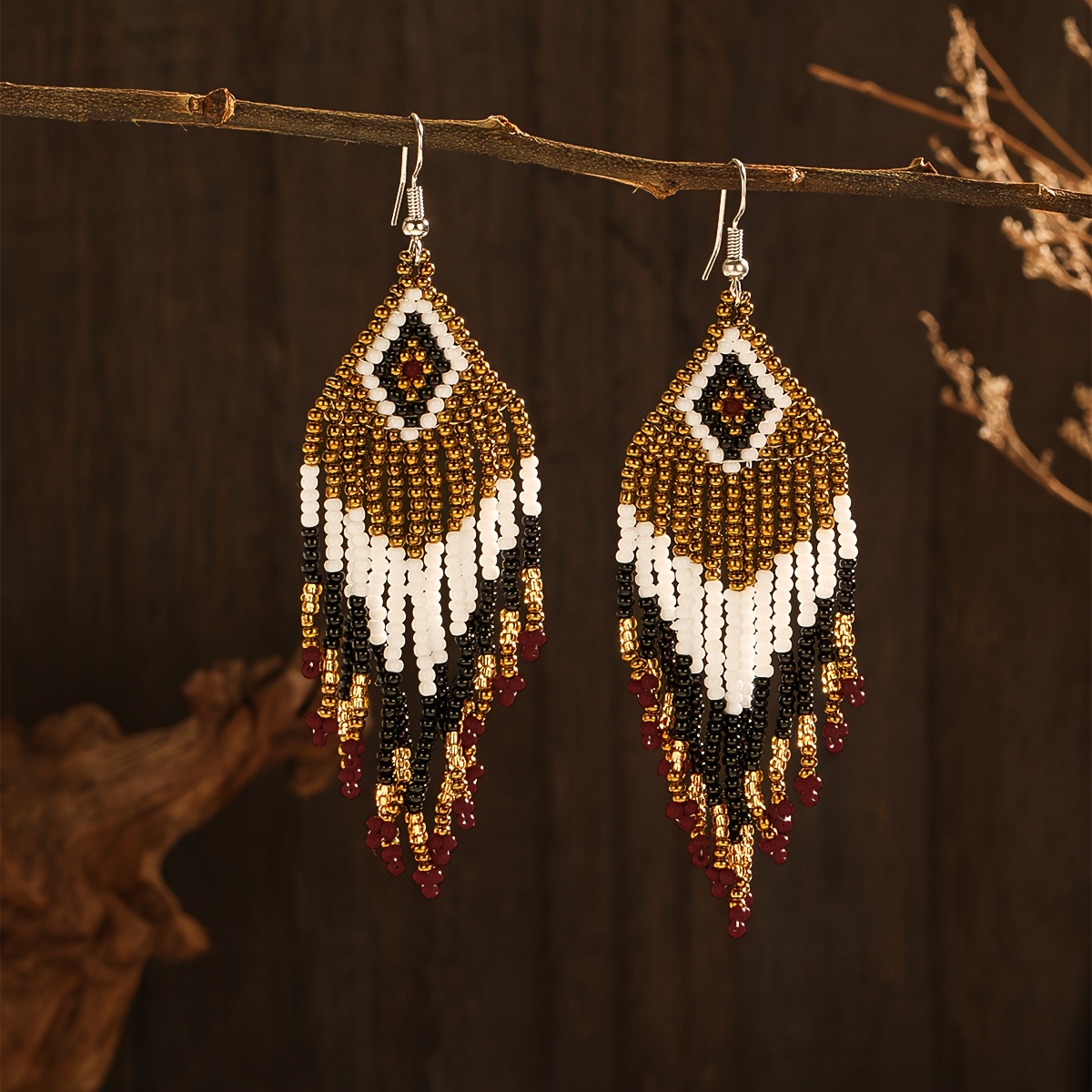 paire boucles doreilles bohèmes femmes bijoux goutte en