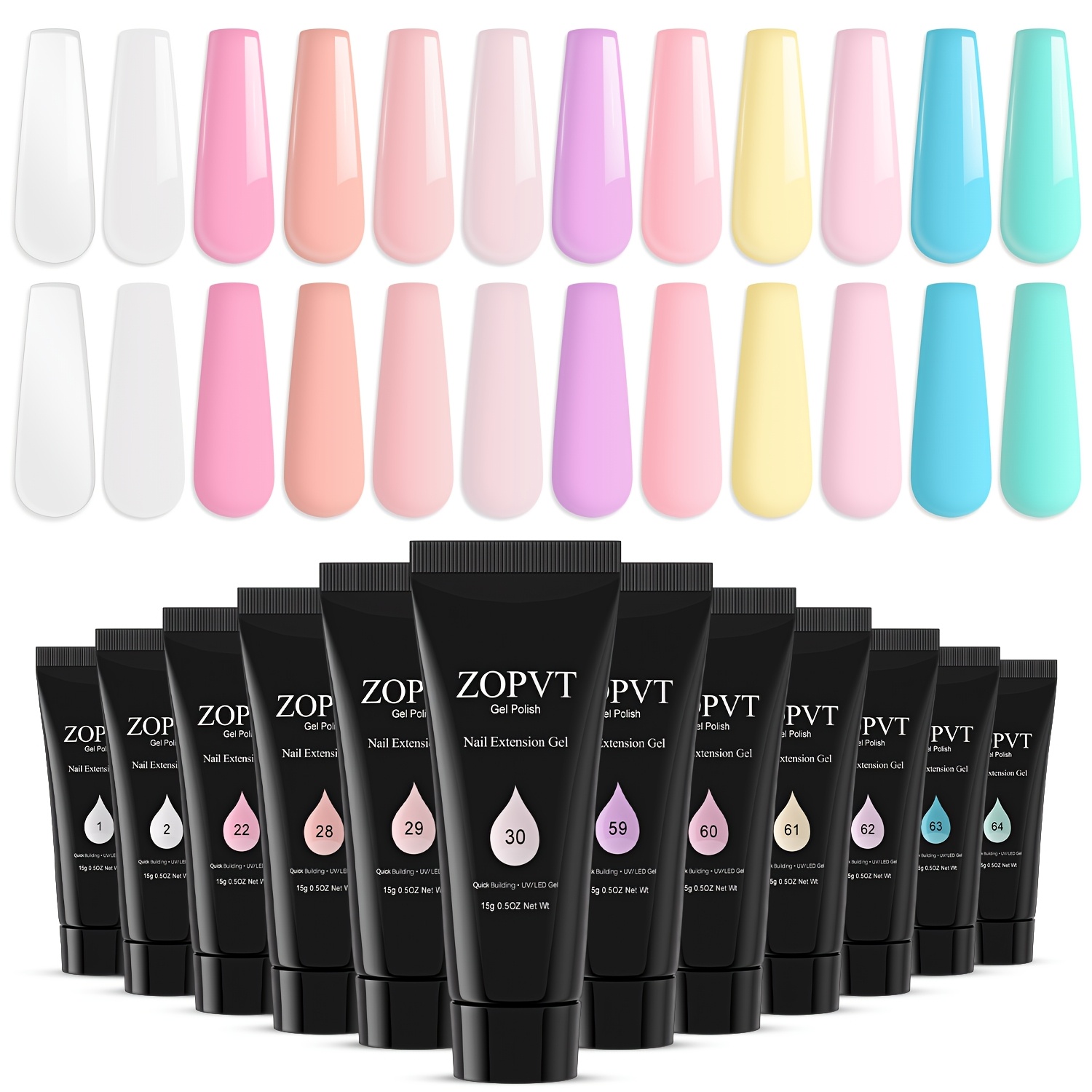 12 Colors Polymer Nail Extension Gel Kit Shiny Polymer Nail