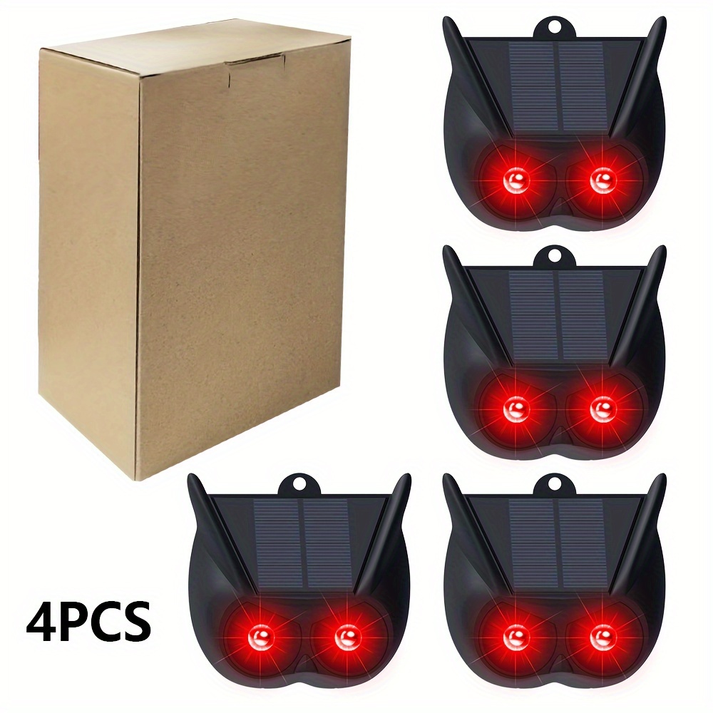 4-pack Solar Powered Animal Repeller Deer Deterrent Light Device For Farm Pest Control Solar Charging Repellent For Rabbits, Wolves, And