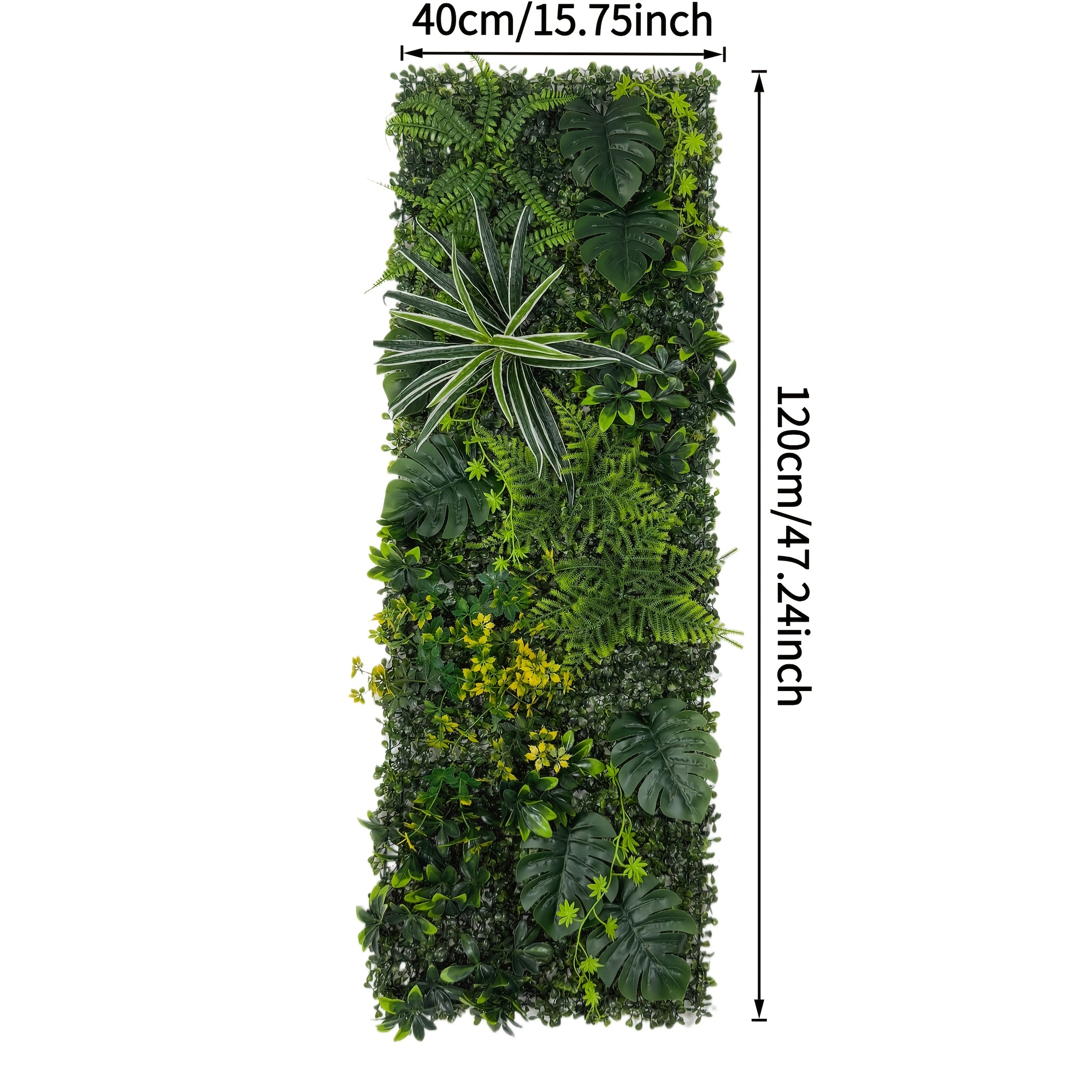 Image of 40 X 120cm High-end Artificial Simulated Plant , Uv-resistant Plastic Material, Suitable For Outdoor, Indoor Living Room, Fence Screen, Hotel Decoration, , No Maintenance Required