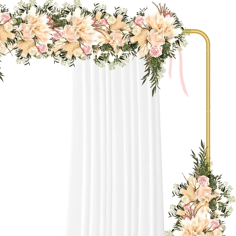 Curved Wedding Decorations In Golden, Square Backdrop Stand, Metal Balloon Stand, For Ceremonies, Birthday Parties, Bachelorette Party Decorations